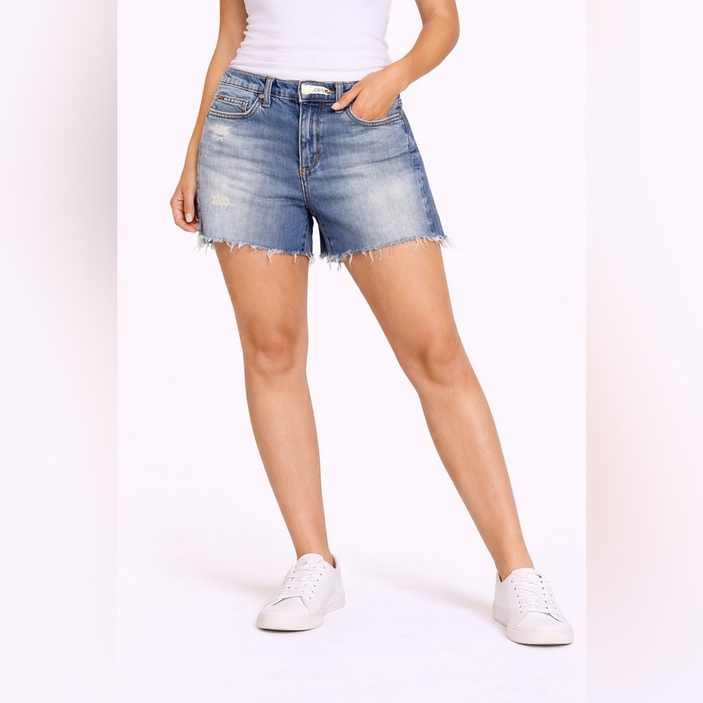 Joe's Jeans Light Wash Frayed Hem Denim Shorts